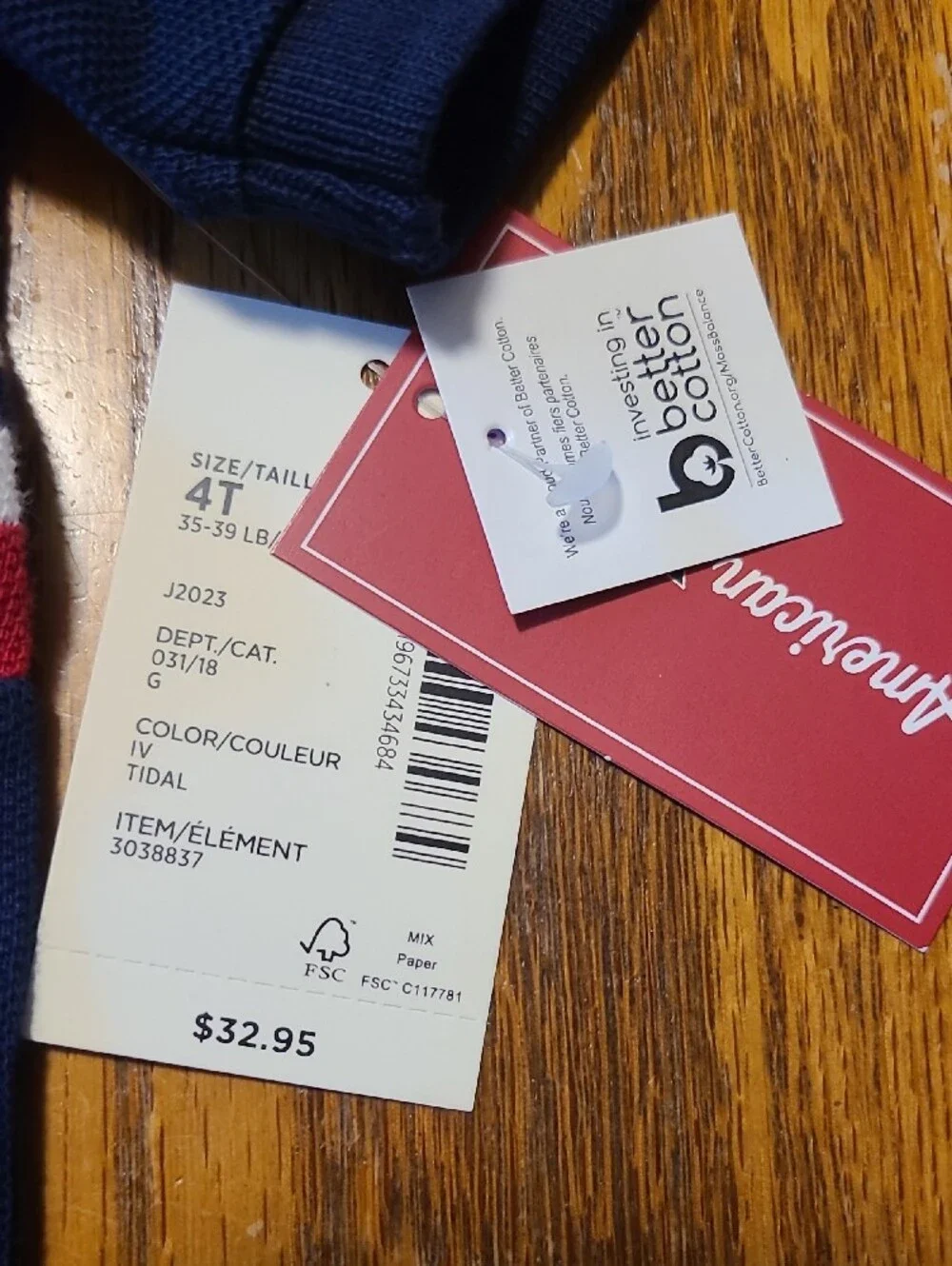 Gymboree NWT Navy Polo with Red, White and Chambray Collar - Size 4T
